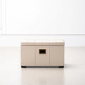 Pouf contenitore dalle linee moderne, bianco, per la casa