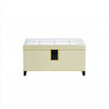 Pouf contenitore dal design essenziale, bianco, per la casa